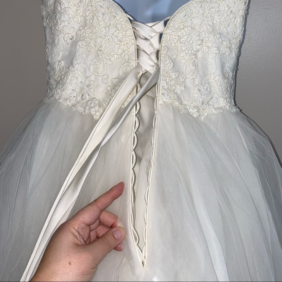 Sottero and Midgley Short Ivory Wedding Dress Size 12 Bride Bridal Gown - Picture 12 of 16